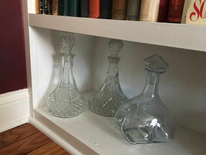 Decorative, Crystal, and cut glass decanters