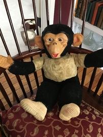 Antique Stuffed Rubber face and ears Toy Monkey