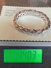 Scott Kay Sterling and 750Gold Heavy Cable Mens Bracelet