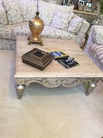 Henredon Marble top coffee table 58"x39"x22"
