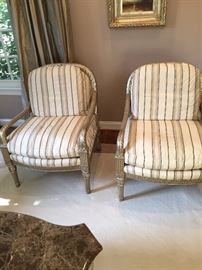 Pair of Beacon Hill neoclassical Marge Carson side chairs 