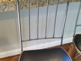 2 pewter finish Charleston Forge leather stools