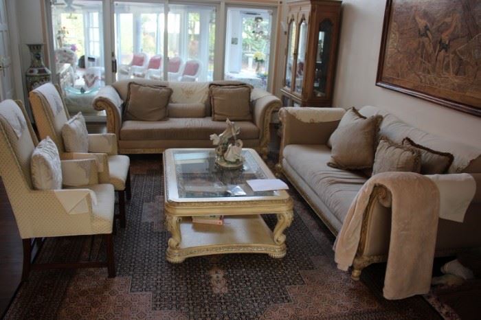 Sofa, Side Chairs, Coffee Table , Decorative Pillows and more....