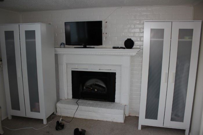 Pair of Standing Closets  and Small Flat Screen TV