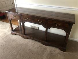 Dark Walnut solid wood Serving table, great for painters awesome character for Shabby Chic folks