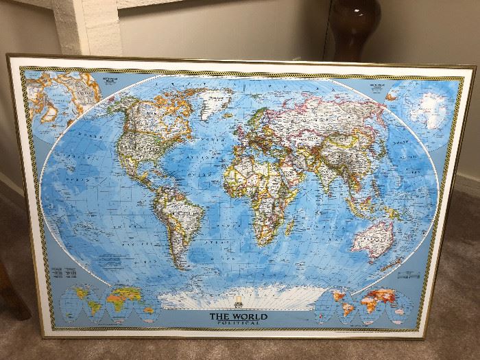 Map of the world framed