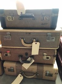 Vintage train suitcases