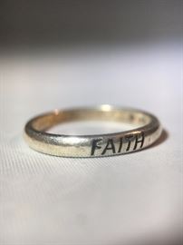 Sterling Ring "Faith"