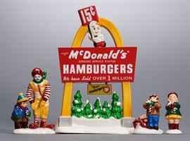 Offered is a lot of 2 Original Snow Village pieces from Department 56: "McDonald's…Light Up The Night" and "Kids, Candy Canes... & Ronald McDonald". The boxes show normal shelf wear but the pieces are undamaged. The lighting for the sign has not been tested. Please see the photos for details.