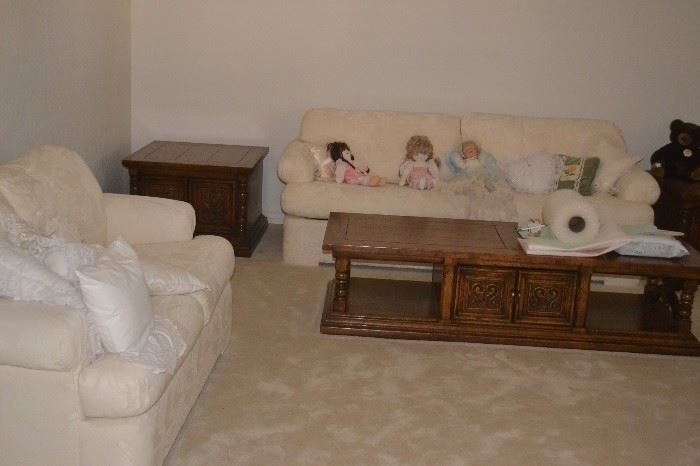 Sofa and Loveseat, coffee and end tables