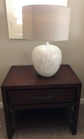 Table Lamp and Nightstand (2-Part of Bedroom Suite)