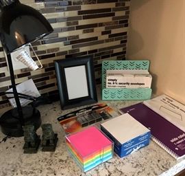 Office Supplies, Chinese Green Jade Hand Carved Lion Statues (2-pc)