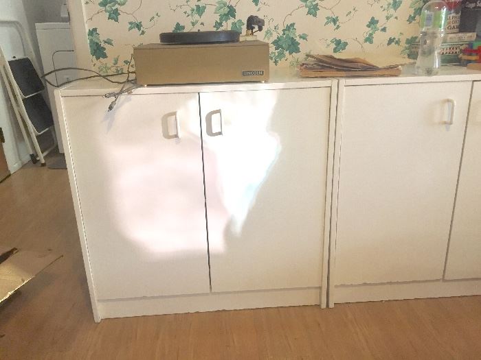 Perfect condition white 1960's laminate cabinets dressers etc
