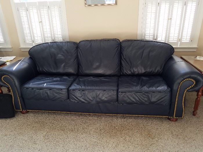 Solid leather sofa