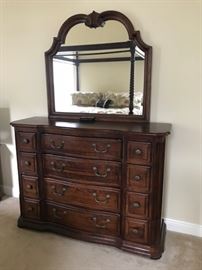 Bedroom set - Dresser and mirror, two nightstands and chest of drawers