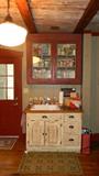 Vintage and new tin collection, glasses, vintage kitchen items