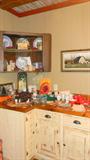 Vintage children's items, antique plates, prints, linens