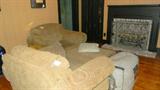 overstuffed chairs & ottoman