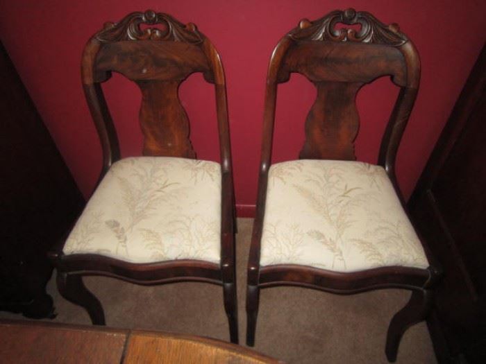 Pair of mahogany side chairs