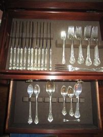 Gorham "Chantilly" sterling service for 12 with serving pieces