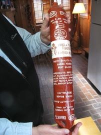 hand crafted wood salami display piece, looks good enough to eat!