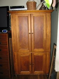 lovely wood armoire with interior shelves