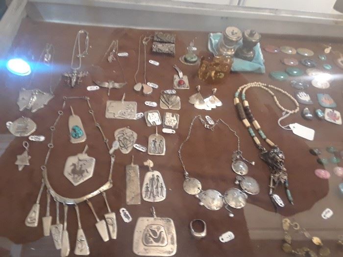 LOTS OF STERLING SILVER CRAFTED JEWELRY, AND THERE IS MORE , TIFFANY & CO. STERLING SILVER SALT 7 PEPPER, 