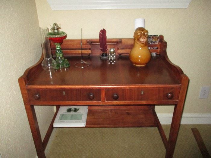 Desk with built in ink well - antique