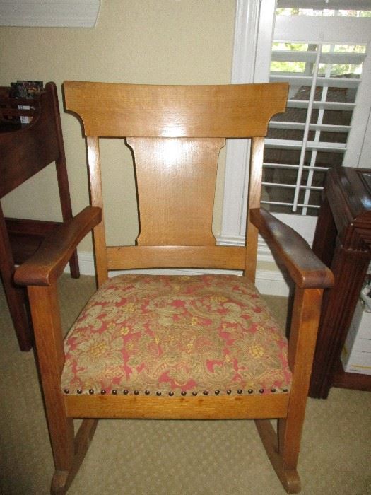 Antique rocking chair - 150 years old - stuffing is original horsehair, springs and brads all original