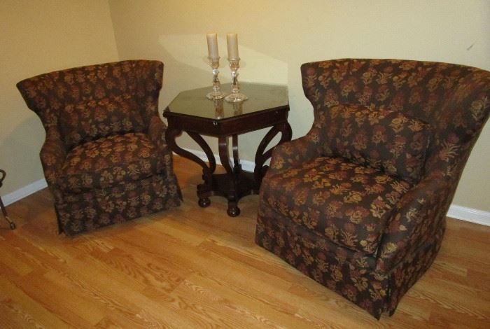 COMFY PAIR CHAIRS - ONE OF PAIR SIDE TABLES