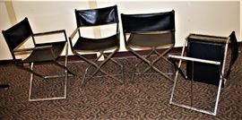 4 Daystrom Chrome, Vinyl Directors Chairs