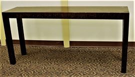 Mid Century Faux Tortiose Parsons Console Table
