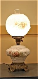 Vintage Milk Glass Gone with the Wind Style Lamp