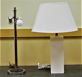 Modernist Lamps: Chrome and Ceramic