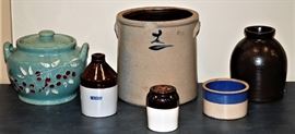 6 Piece Vintage Crock And Pottery Lot