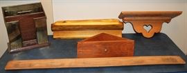 Lot Of Vintage Wooden Ware, Baguette Bakers Tray