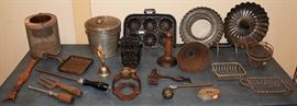 Large Lot Of Vintage & Antique Metal Kitchen Wares
