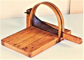 Antique Wooden Guillotine Style Kitchen Slicer