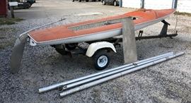 1980 Chrysler Fiberglass Man-O-War 15 Sailboat With Trailer