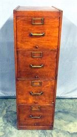 The Globe-Wernicke Co No. 4141 V.L. Upright Oak 4-Drawer File Cabinet, 16.5"W x 52"H x 25"D