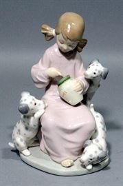 Lladro Porcelain "Honey Lickers" Girl with Dalmatian Figurine #1248 with Original Box