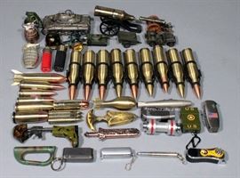 Military Munitions Novelty Lighter Collection, Qty 43