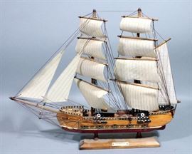 Fragata Sigto XVIII 2-Mast Model Ship, Nautical Decor, 21"L x 17"H