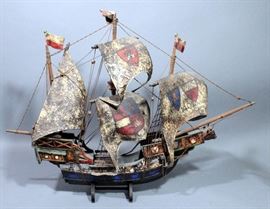 Bunte-Kuh German Model Ship, Nautical Decor, 30"L x 22"H