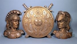 Infrangible Roman Centurion Head Wall Art, Qty 2, 15"W x 19"H