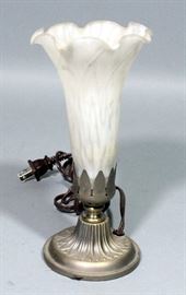 Frosted Glass Tulip Lamp, 9"H