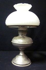 Rayo Kerosene Oil Lamp with Track and Milk Glass Hobnail Shade