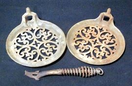 Ornate Stove Burner Covers/Trivets, Qty 2, and Stove Plate Handle