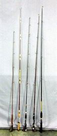 Vintage Fly Fishing Rods, Qty 5, Browning Boron, Eagle Claw, Angler, Lightning Rod, and Lews Fugi