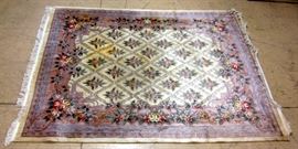 Carved Floral Area Rug, Heavy, 93" x 10 Ft